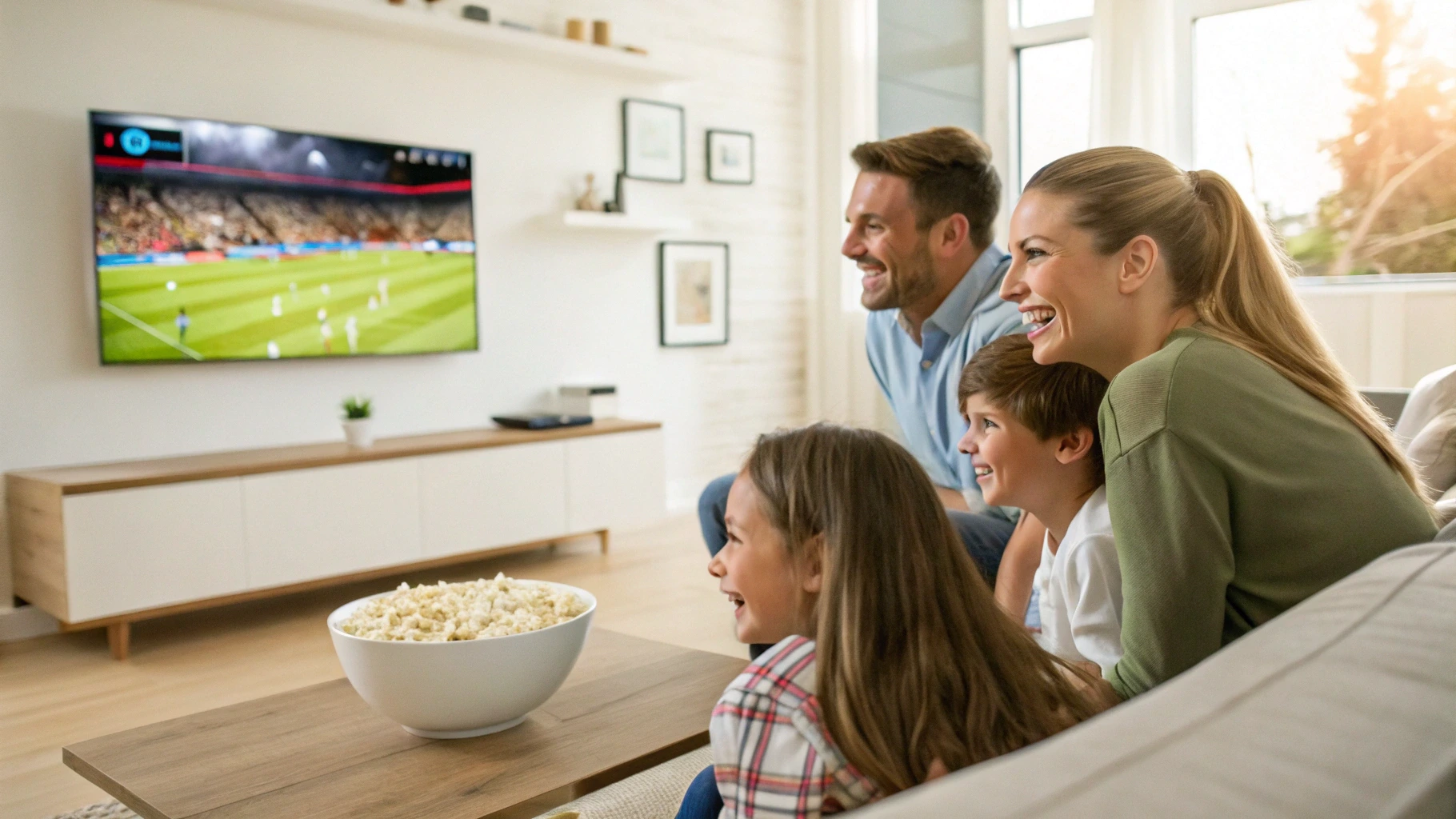 Family enjoying affordable streaming with the best IPTV service